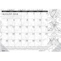 House Of Doolittle House of Doolittle 1589287 Academic Doodle Desk Pad with Black & White Coloring Section 1589287